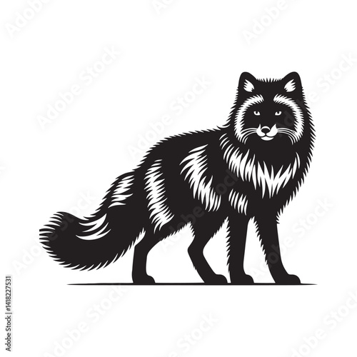 Whispers of the North: A Captivating Collection of Arctic Fox Vector Silhouettes Showcasing the Silent Beauty, Adaptability, and Elegance of This Enigmatic Winter Survivor