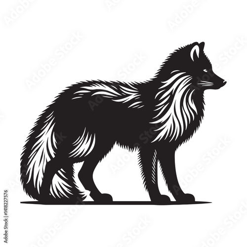 Whispers of the North: A Captivating Collection of Arctic Fox Vector Silhouettes Showcasing the Silent Beauty, Adaptability, and Elegance of This Enigmatic Winter Survivor