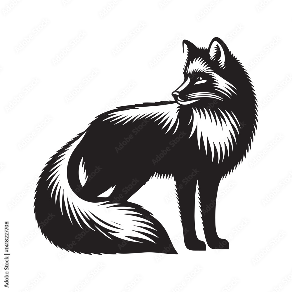 Obraz premium Whispers of the North: A Captivating Collection of Arctic Fox Vector Silhouettes Showcasing the Silent Beauty, Adaptability, and Elegance of This Enigmatic Winter Survivor