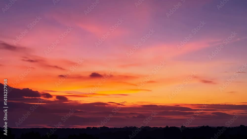 Colorful Sunset Timelapse Clouds Moving Across Evening Sky Horizon Colorful Sunset Timelapse Clouds Moving Across Evening Sky Horizon