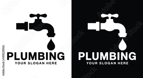 Professional pipe and tap logo for plumbers representing reliable water systems and emergency repair services