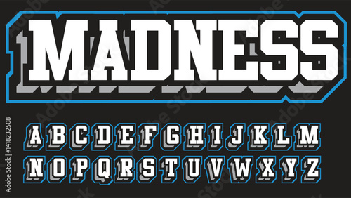 varsity college school 3d isolated letters style