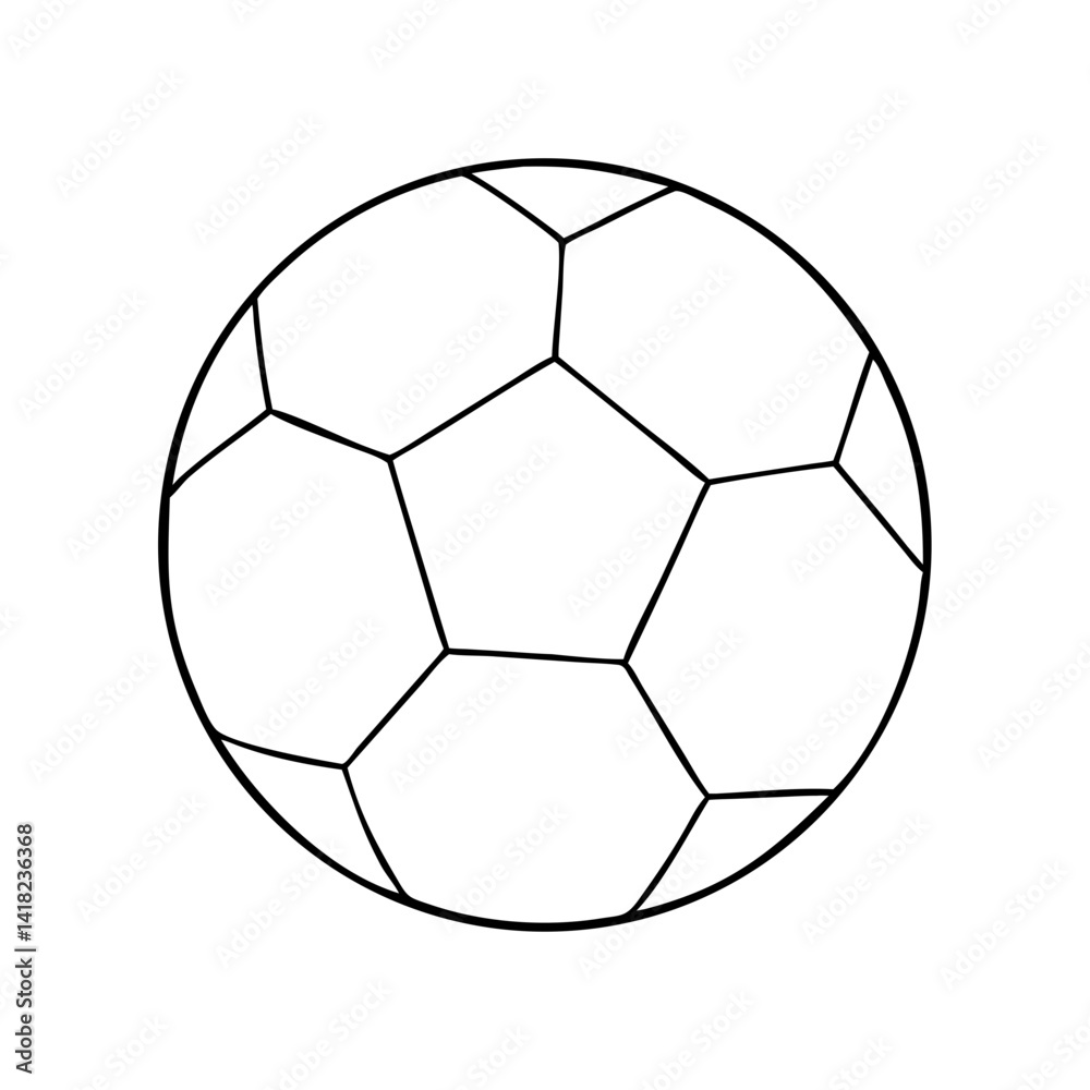 Fototapeta premium Soccer ball icon outline representing sports and recreation, black and white design