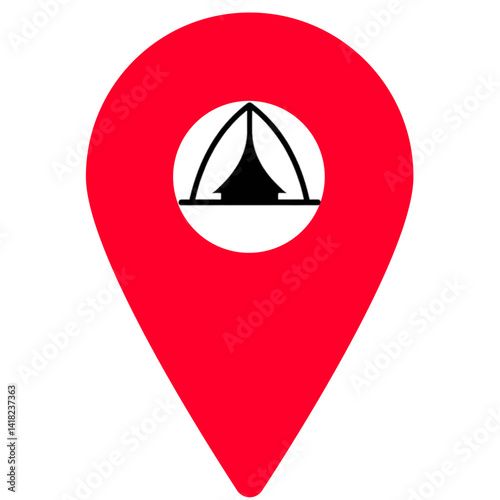 A Camping Site Icon (with a Geographical Location)