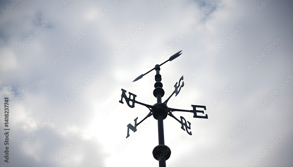 weather vane on top of a building with clouds in the background weather vane on top of a building with clouds in the background
