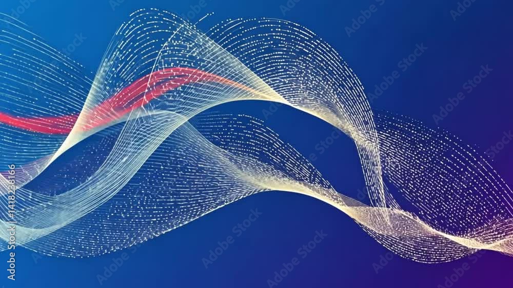 Abstract swirling lines on a vibrant gradient background.
