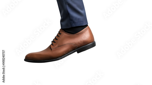 Wallpaper Mural Elegant Brown Leather Shoe with Formal Attire Ideal for Business and Fashion Concepts Torontodigital.ca
