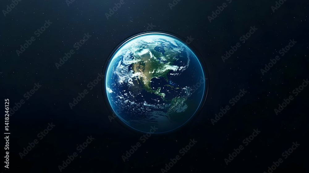 Pixelated Earth In Dark Space Pixelated Earth In Dark Space