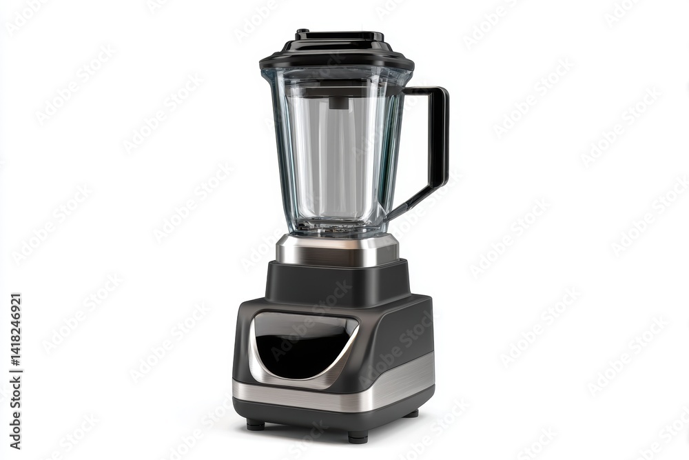 High-performance blender sits on kitchen counter ready for blending fruits and vegetables during morning preparation High-performance blender sits on kitchen counter ready for blending fruits and vegetables during morning preparation
