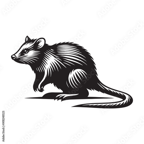 Scurry of the Outback: A Unique Collection of Bandicoot Vector Silhouettes Celebrating the Quirky Charm, Swift Movements, and Distinctive Shape of This Elusive Marsupial Species