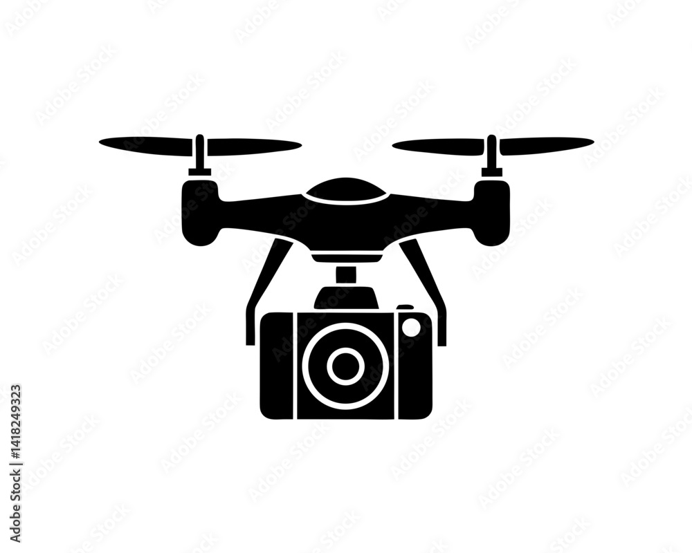 creative details Drone with camera icon Vector Illustration creative details Drone with camera icon Vector Illustration