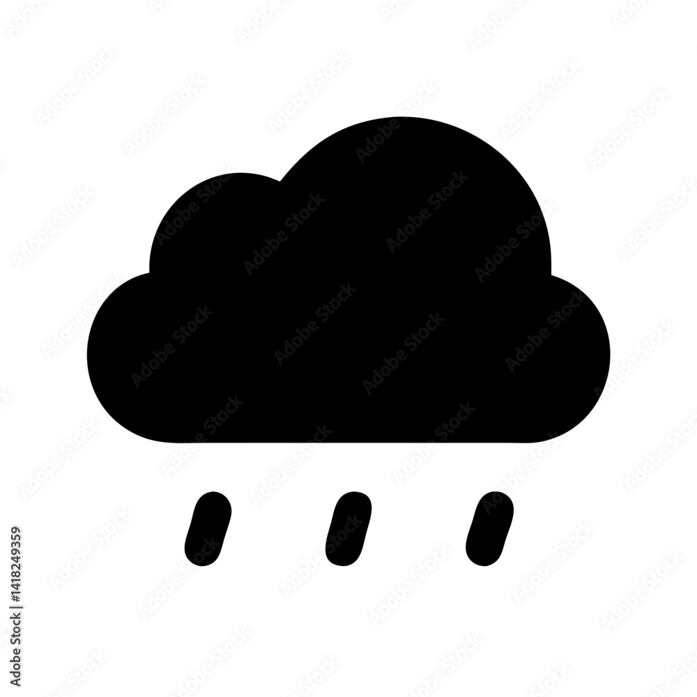 Black Cloud with Rain Symbol Black Cloud with Rain Symbol