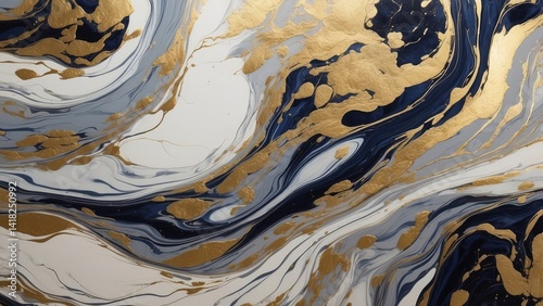 Abstract marble texture featuring soft gradients of white and pale blue