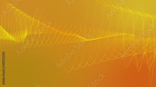 Abstract waves, golden yellow background, flowing lines, digital art, geometric patterns, vibrant colors, dynamic curves, futuristic design 4k video