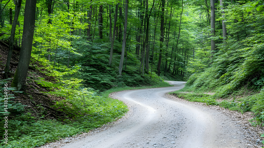 Obraz premium Scenic Winding Forest Path