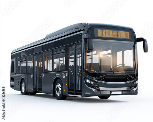 Modern Bus Isolated on White Background, High-Quality Transportation Image for Stock Photo