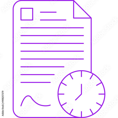 Longterm Contract icon single vector illustration