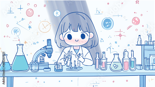 Scientific Research Lab with Equipment and Scientists.eps