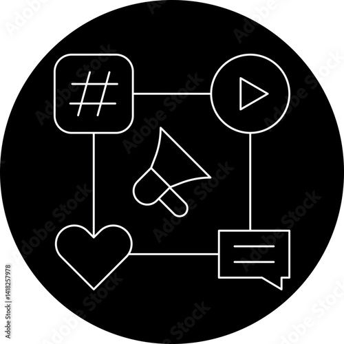 Social Media Campaign icon single vector illustration