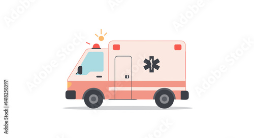 Wallpaper Mural Ambulance vehicle with emergency lights on a white background   Torontodigital.ca