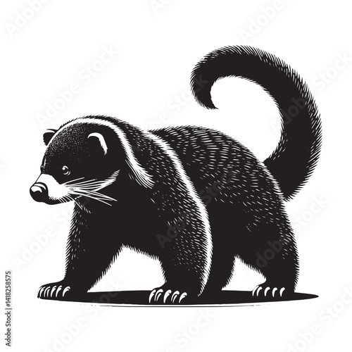 Whiskers of the Canopy: A Captivating Collection of Binturong Vector Silhouettes Showcasing the Mysterious Charm, Arboreal Grace, and Unique Form of the Elusive Bearcat