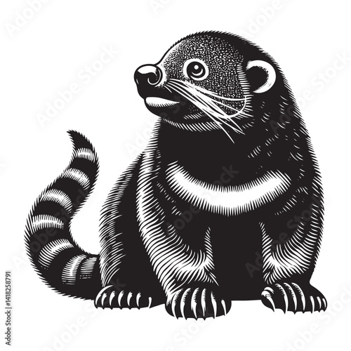 Whiskers of the Canopy: A Captivating Collection of Binturong Vector Silhouettes Showcasing the Mysterious Charm, Arboreal Grace, and Unique Form of the Elusive Bearcat