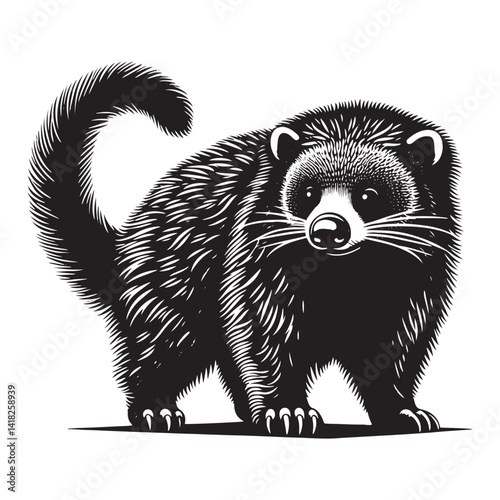 Whiskers of the Canopy: A Captivating Collection of Binturong Vector Silhouettes Showcasing the Mysterious Charm, Arboreal Grace, and Unique Form of the Elusive Bearcat