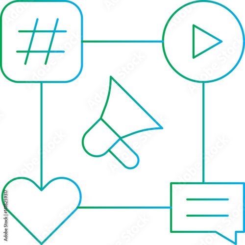 Social Media Campaign icon single vector illustration