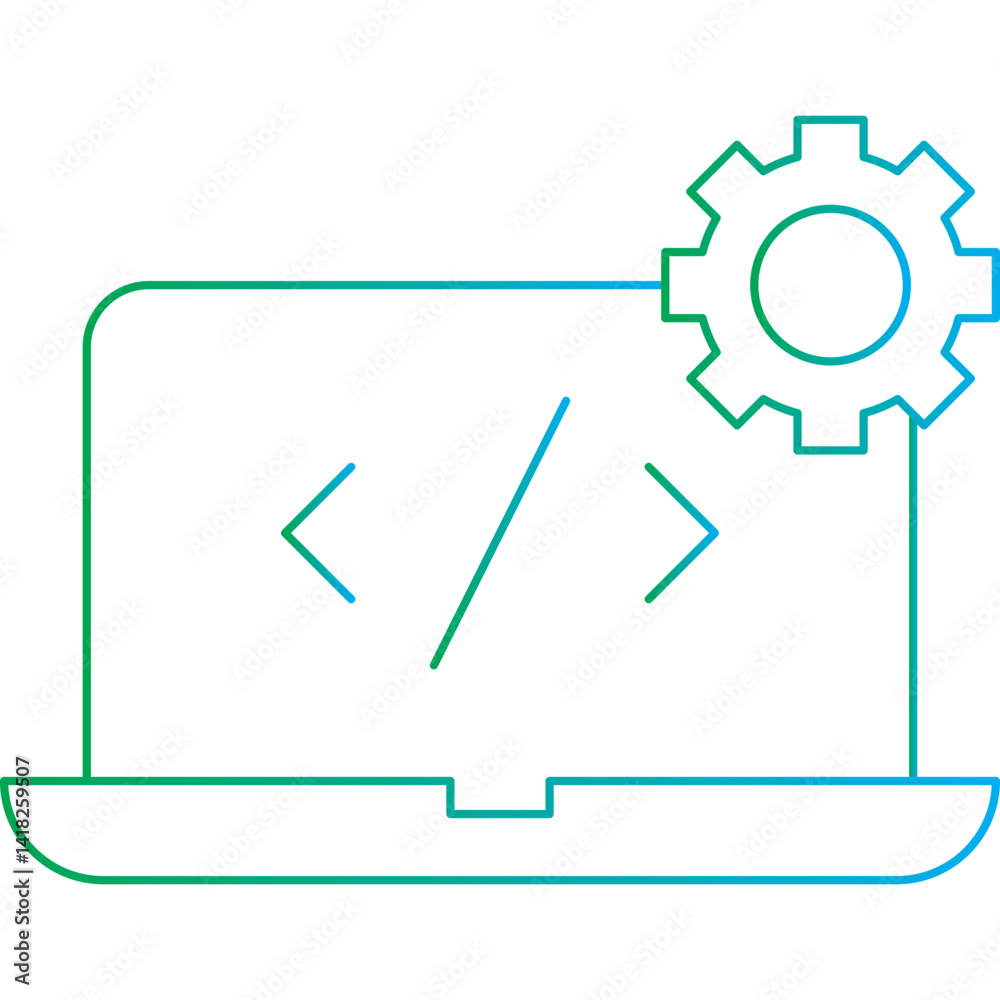 Custom Coding icon single vector illustration Custom Coding icon single vector illustration