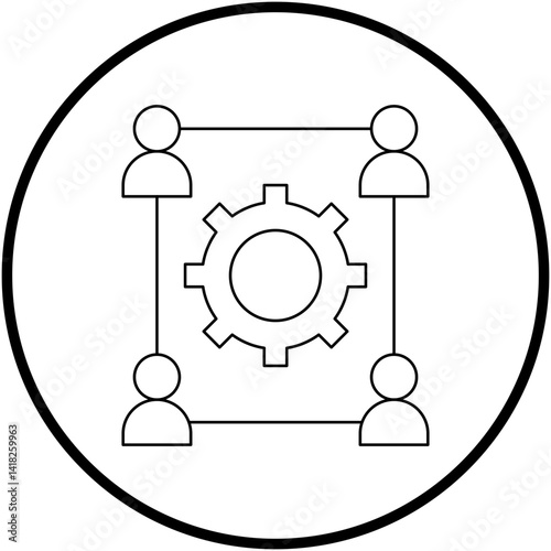 Team Support icon single vector illustration