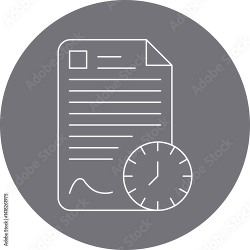Longterm Contract icon single vector illustration