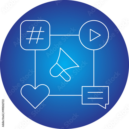 Social Media Campaign icon single vector illustration