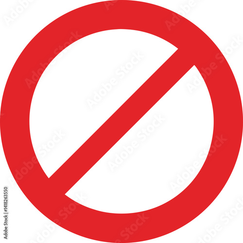 Free Download Red Prohibition Sign On White Background Circle With Diagonal Line Indicates Restrictions No Entry Or Forbidden Area - GFXLoad