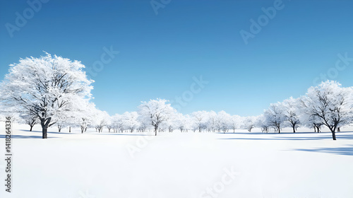 Wallpaper Mural Snowy Trees In Winter Landscape Torontodigital.ca