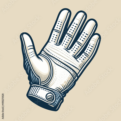 Detailed illustration of a golf glove emphasizing grip and comfort in a clean design