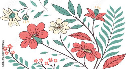 Vector seamless floral pattern. Pretty pattern in small flowers. Ditsy floral background. The elegant the template for fashion prints. Stock vector.