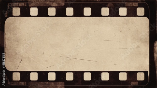 A classic black and white film strip, with white spools and black sprockets