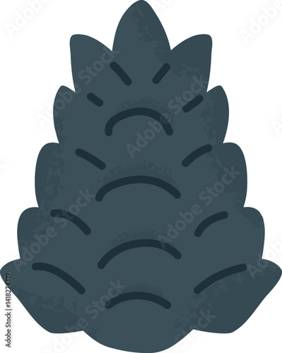 Winter Pastel Color Open fir cone Vector illustration