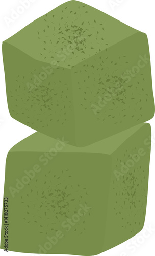 Matcha green tea Condensed Milk Chocolate Truffles dessert food illustration