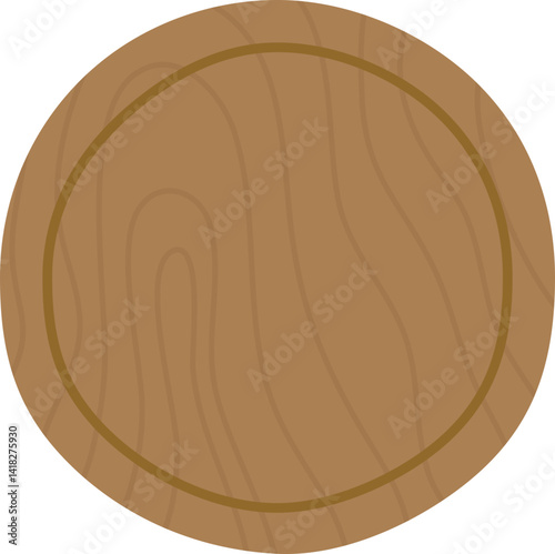 Hand drawn Round Wooden Plate