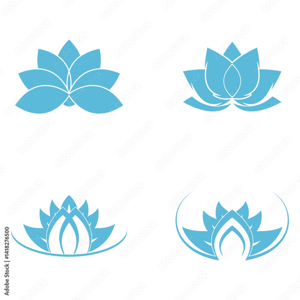 beautiful flower lotus logo and vector template