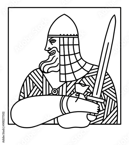 Alexander Nevsky in Minimal Line Style