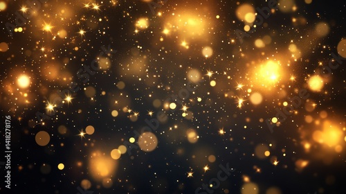 Wallpaper Mural A shimmering abstract of golden lights and bokeh effects on dark background. Torontodigital.ca