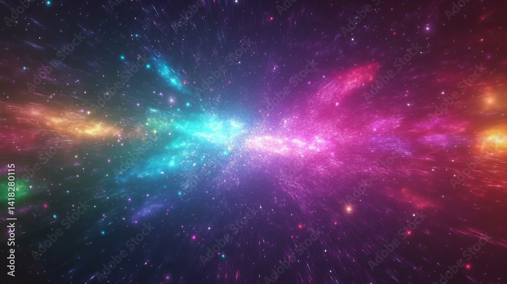 A vibrant, colorful illustration of a galaxy in space, full of stars. A vibrant, colorful illustration of a galaxy in space, full of stars.
