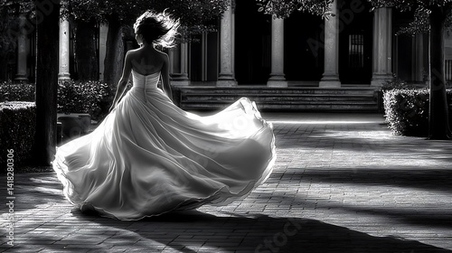 Obraz na płótnie Woman in flowing gown (5) w salonie