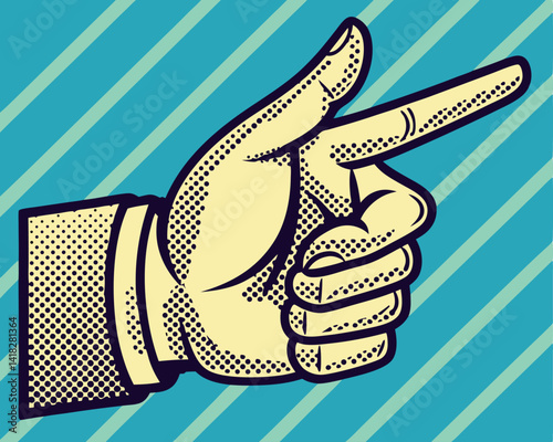 Pointing Finger Direction Sign, Choice, Guidance, and Business Concept.