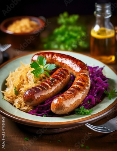Bratwurst mit Sauerkraut