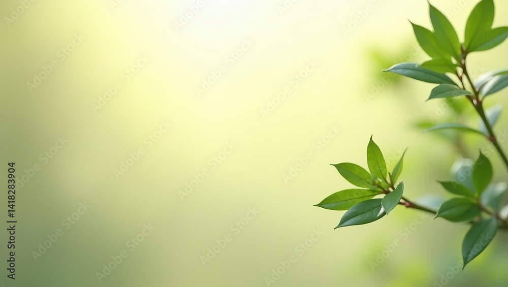 Soft Blurry Leaves Over Light Gradient Background Soft Blurry Leaves Over Light Gradient Background
