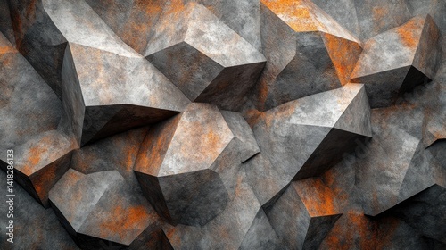 Rustic, angular stone texture with rusty accents.