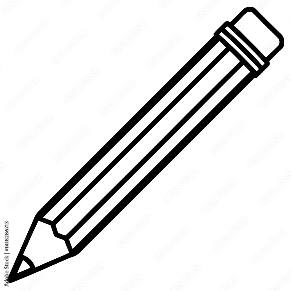 Sharpened Pencil Icon: A simple illustration of a classic graphite pencil, poised for writing, drawing, or sketching, symbolizing creativity and the power of ideas. Sharpened Pencil Icon: A simple illustration of a classic graphite pencil, poised for writing, drawing, or sketching, symbolizing creativity and the power of ideas.